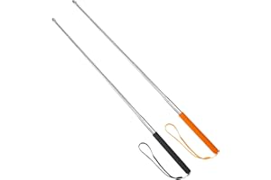 LYFORX 2pcs Retractable Teacher Pointer 𝟑𝟗.𝟓'', Pointer Stick with 𝗦𝘁𝘆𝗹𝘂𝘀 Smooth Sensitive Tablet Pen Stylus Pen, Teacher Coach Presenter Pointer Black Orange