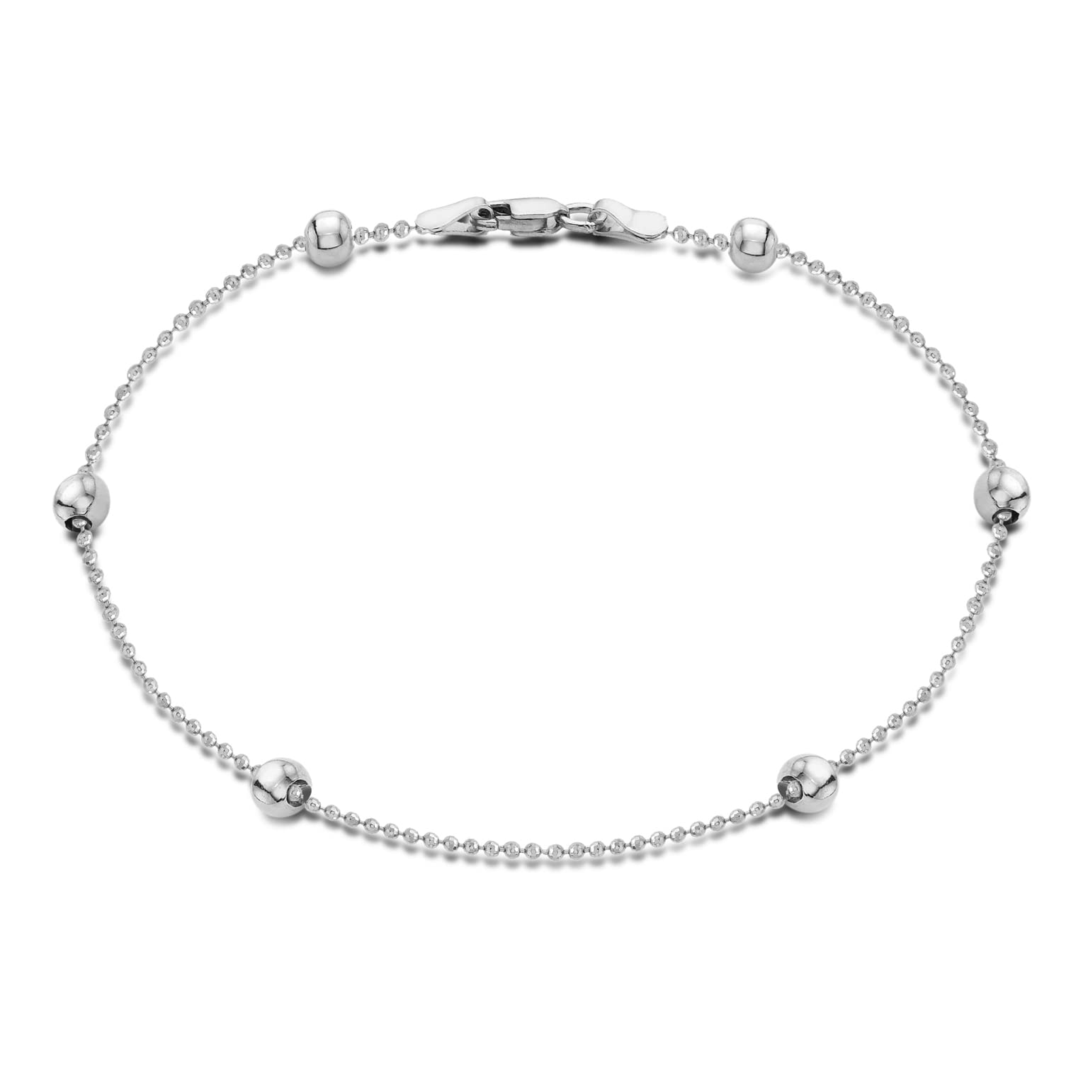 Tuscany Silver Women's Sterling Silver 4mm Ball Anklet 23cm/9"