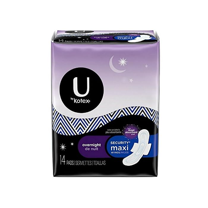 U by Kotex Security Maxi Pads, Overnight 14 ea (Pack of 4)
