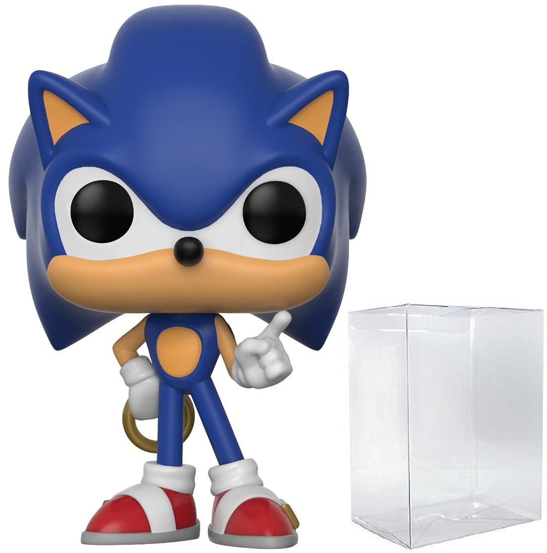 Funko Pop! Games: Sonic The Hedgehog - Sonic with Ring Vinyl Figure (Bundled with Pop BOX PROTECTOR CASE)