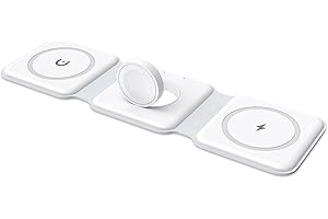 3 in 1 Foldable Wireless Charger, Ankilo Magsafe Charger Charging Station for Multple Devices,Travel Charger for iPhone 15/14/13/12 Series, iWatch, AirPods Pro(Adapter not Included)