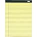 Top Docket Ruled Pads, 8-1/2 x 11-3/4, Canary, 100 Sheets, 6 Pads/Pack (63376)