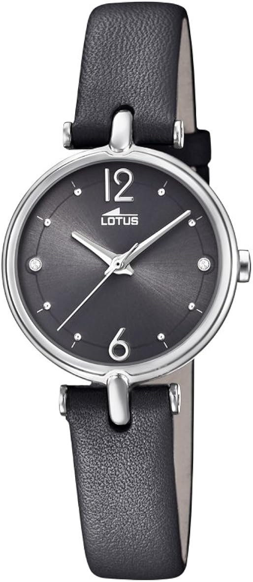 Lotus Watches Womens Analogue Classic Quartz Watch with Leather Strap 18458/2, Black, klein