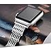 Secbolt Bling Bands Compatible with Apple Watch 38mm 40mm Iwatch Series 6/5/4/3/2/1/SE Stainless Steel Hollowed-out Replacement Wristband, Silver