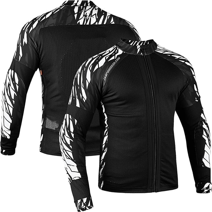 Photo 1 of J.A.G. Motorcycle Mesh Shirt for Men with CE Certified Protective Padded Armors | All Season Motorcycle Riding Shirt (US, Alpha, X-Large, Regular, Regular, Black White)