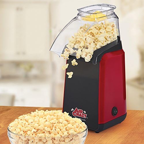 West Bend Air Crazy Popcorn Machine Hot Air Best Popcorn Poppers 4-Qt, Red
