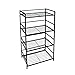 Flipshelf-Folding Metal Bookcase-Small Space Solution-No Assembly-Home, Kitchen, Bathroom and Office Shelving-Black, 4 Shelves, Wide