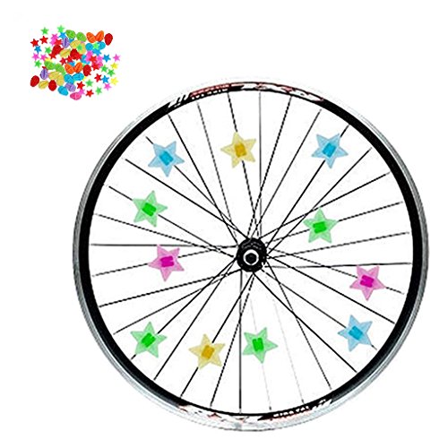 Kasmena 140pcs Assorted Colors Bike Bicycle Wheel Spokes Bead Plastic Clip Spoke Bead Derections