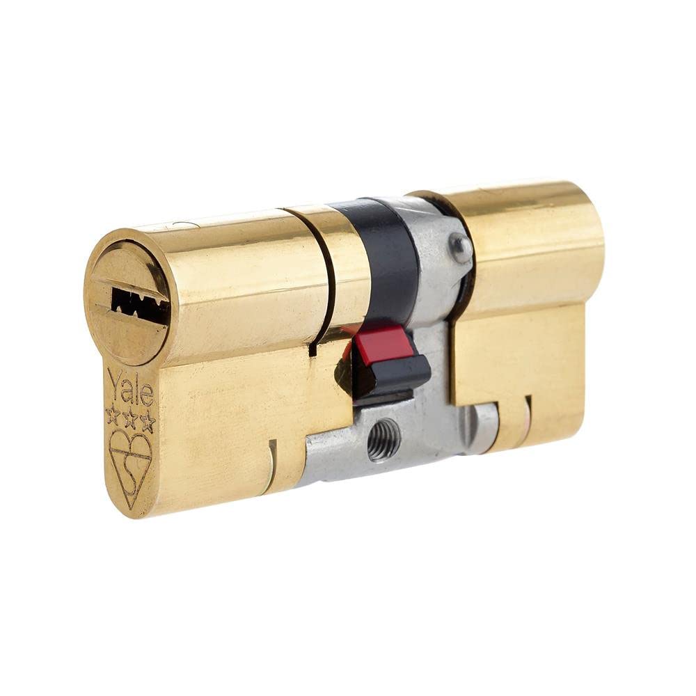 Yale B-YS3-3545B Anti-Snap 3 Star Euro Double Cylinder, High Security, 35:45 (80mm), Brass Finish