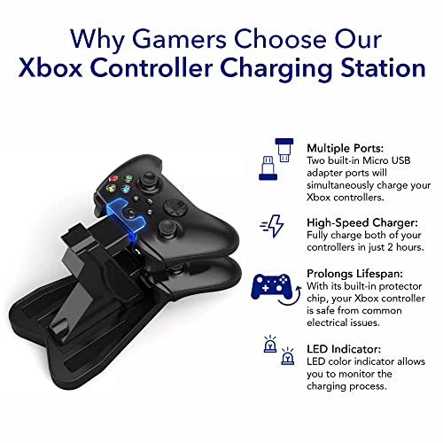 Charging Dock Stations Dual Xbox Controller Charger Vertical Stand
