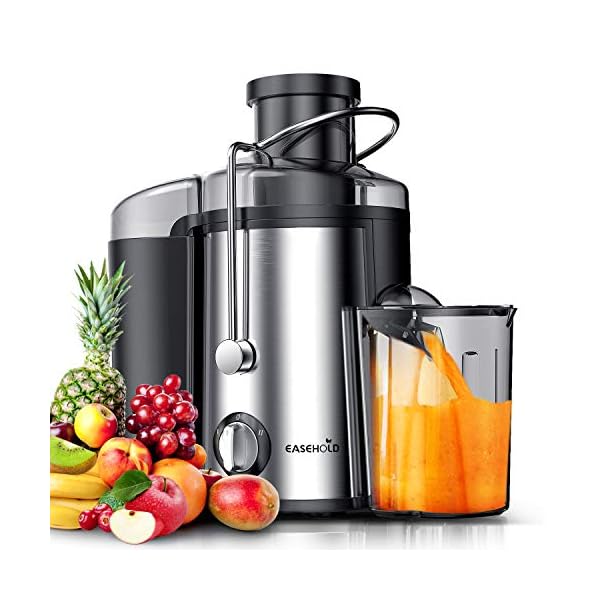 EASEHOLD 800W Juicer Machine Centrifugal Juice Extractor Whole Fruits And Vegetables, Easy to Clean,Stainless Steel with…