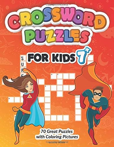 Crossword Puzzles for Kids: Puzzle Book for Ages 7 and Up - 70 Great Puzzles with Coloring Pictures