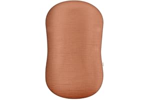 Wimist Muslin Baby Lounger Cover, Newborn Lounger Cover, Soft Cotton Breathable Lounger Pillow for Boys Girls Infant, Cover Only (Brick)