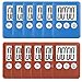 12 Pack Small Mini Digital Kitchen Timer Magnetic Countdown Up Minute Second Timer (6 Brown,6 Blue)