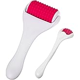 Tondiamo 2 Pcs Muscle Roller Gifts Stick Fascia Body Cellulite Face Muscle Massage Roller Manual Massage Tools for Relief Neck Arm Back Leg Body Deep Release(White,Silicone)