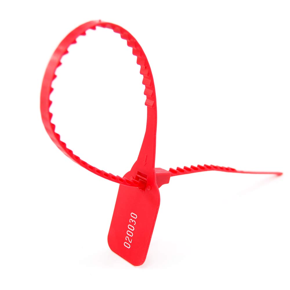ZhengCheng(R) Security Tags Numbered Pull Ties Secure Anti-tamper Seals (100pcs) - Red