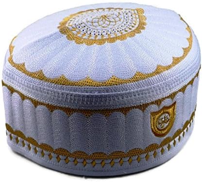 AlweeALW001 Men's Muslim Prayer Kufi Hat Skull Cap Islam takke Praying Beanie