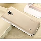 Galaxy Note 4 Back Cover, ANLEY Bubble Pack Series - [Leather Feel] [Original Fit] Back Battery Cover Plate Replacement for Samsung Galaxy Note4 (Gold) + Free Ultra Clear Screen Protector Film