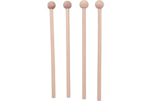 2 Pair Wood Mallets Percussion Sticks for Energy Chime, Xylophone, Wood Block, Glockenspiel and Bells Professional Design
