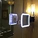 Charmax 7x Magnifying Lighted Makeup Mirror With Bag, Natural LED Lights Bathroom Vanity Mirror, Battery Operated Travel Mirror, Square
