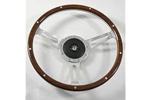 FLASHPOWER 13'' Laminated Wood Steering Wheel with horn button