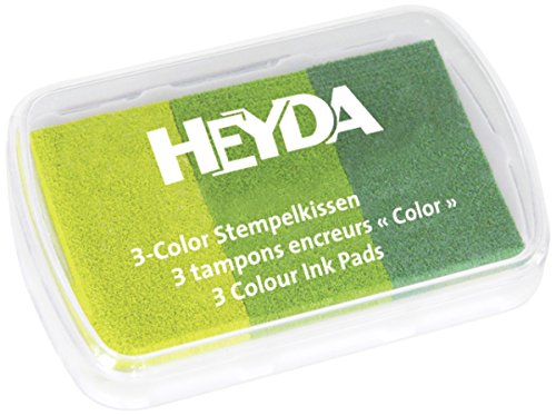 HEYDA Stempelkissen 3-Color, limone/hellgrün/dunkelgrün