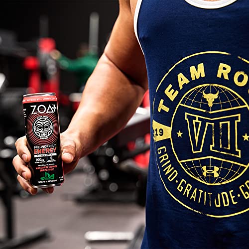 ZOA+ Plus PreWorkout Drink Mandarin Orange Grapefruit 12 Fl Oz