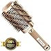 [Upgrade] BIBTIM Round Hair Brush with Boar Bristle for Blow Drying, Curling & Straightening, Professional Salon Styling Brush, Nano Technology Ceramic for Perfect Volume & Shine (Gold)