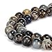 BRCbeads Gorgeous Natural Black White Dragon Design Agate Gemstone Smooth Round Loose Beads 10mm Approxi 15.5 inch 35pcs 1 Strand per Bag for Jewelry Making