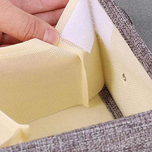YINGGG Fabric Storage Box Storage Bins with Handle Drawer Organiser with Lid Folding Storage Bins Box Containers for Socks Underwear - Image 5