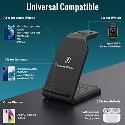Wireless Charging Station for iPhone Multiple Devices Apple 3 in 1 Wireless Charger Dock for