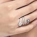 KIVN Fashion Jewelry Wrap Spiritual Hamsa Hand Evil Eye CZ Cubic Zirconia Finger Rings for Women (Sapphire, 7)