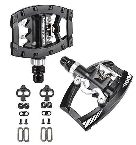 Venzo Dual Function Platform Shimano SPD Compatible 9/16″ Clipless Pedals Black with Cleats