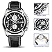 MEGIR Mens Analog Quartz Wrist Watches Fashion Military Pilot Multifunction Leather Chronograph Wristwatch,Luminous Waterproof Casual Business Office Work School Sport Watch for Men Gifts…