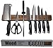Walnut wood magnetic knife strip. Replace knife block with this magnetic knife holder. Great for organizing kitchen knives and metal tools. Magnetic strip comes in giftbox. Premium Present brand. 17in