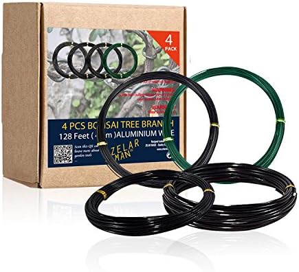 ZELARMAN Bonsai Training Wire Set of 4 - Total 128 Feet(32 Feet Each Size) 3 Size - 1.0MM,1.5MM,2.0MM - Corrosion and Rust Resistant