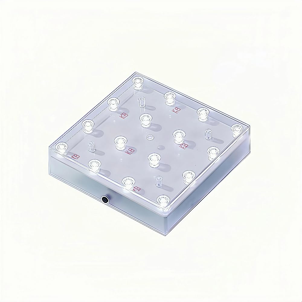 Simplelight 5 Inch Square LED Light Base - Perfect for Glass Art, Ideal Led Display for Vases, Centerpieces (5inch Square LED Vase Base Light, White)