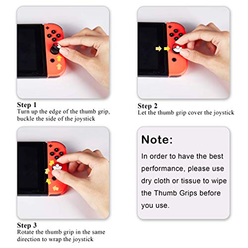 Funlab Joy Con Thumb Grip Set Joystick Cap Compatible with Nintendo Switch, Silicone Analog Stick Cap for Joy-Con Controller – Red+Blue,2 Pairs(4pcs)