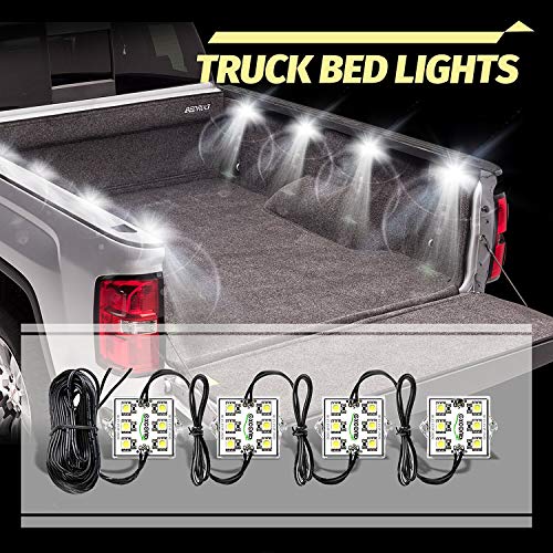 White LED Truck Pickup Bed Light Kit, 8 PCS 48 LEDs Rock Lighting Kits