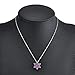 Women Girls Elsa Frozen Crystal Snowflake Necklace Purple Pendant for Gift