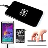 Wireless Charger Kit, AYAMAYA Qi Wireless Charger Charging Pad (Black) + Receiver for Samsung Galaxy S5 qi wireless Charger Accept Coil