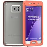 Galaxy S7 Edge Waterproof Case, Hwota Full-body Diving Underwater Waterproof Snowproof Shockproof Dirtproof Durable Sealed Cover Shell Case Skin Protector for Samsung Galaxy S7 Edge (Orange)