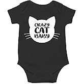 Crazy Cat Baby Bodysuit - Funny Infant Outfit Boy Girl Adorable Unisex Romper Clothing