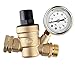 Santu Water Pressure Regulator,RV Water Pressure Reducer with Guage,Brass Material,Lead-free Adjustable (With Oil)