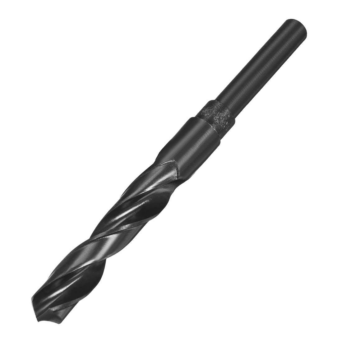 sourcing map Reduced Shank Drill Bit 15mm Black Nitride Coated with 1/2 Inch Straight Shank, High Speed Steel HSS 9341 Twist Drill Bit for Stainless Steel Alloy Metal Plastic