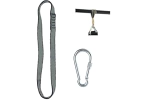 HOUSON Heavy Duty Punch Bag Straps Hanger, Heavy Bag Hanging Strap with Hook Carabiner for Gym Bar & Pull-Up Bar (Carabiner)