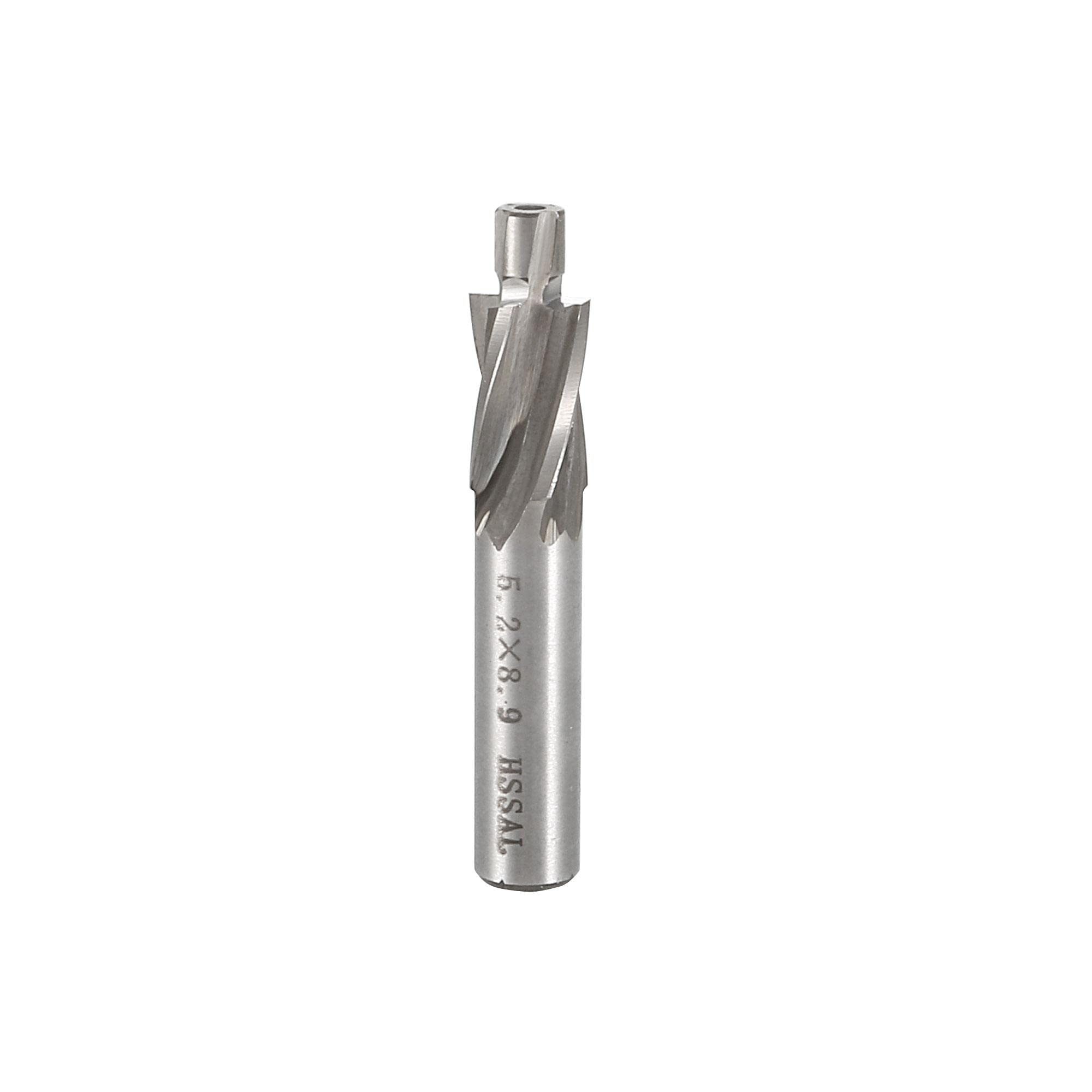 sourcingmap HSS-AL Cobalt Counterbore End Mill Cap Screws Expand Holes 4 Flutes, 5 X 9mm