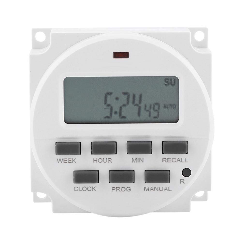 Zerodis 12V DC/AC Digital Outlet Timer - Programmable Smart Control Switch Timer for Household Appliance, Advertising Board, Road Lamp - White