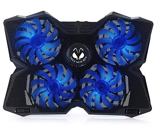 Tree New Bee High Performance Gaming Laptop Cooling Pad for 15.6 - 17-Inch Laptops with (4 Fans) Four 120mm Fans at 1200 RPM, Black
