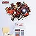 3D Wall Decor Stickers For Kids Room - Birthday and Theme Party Supplies Wall Decals (Iron Man)